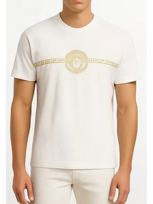 Versace White & Gold Medusa T-Shirt – Men’s
